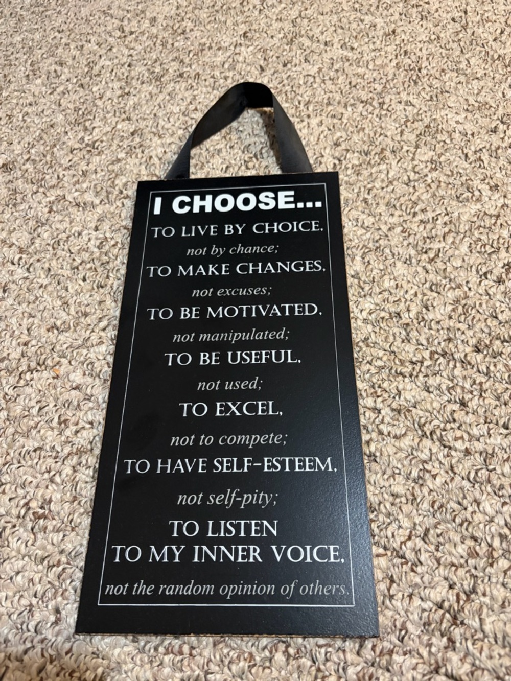 Inspirational Wooden Wall Plaque “I Choose To Live By Choice”